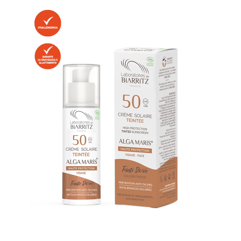 CREMA SOLARE COLORATA "DORÉE" BIO VISO SPF 50 - LABORATOIRES DE BIARRITZ