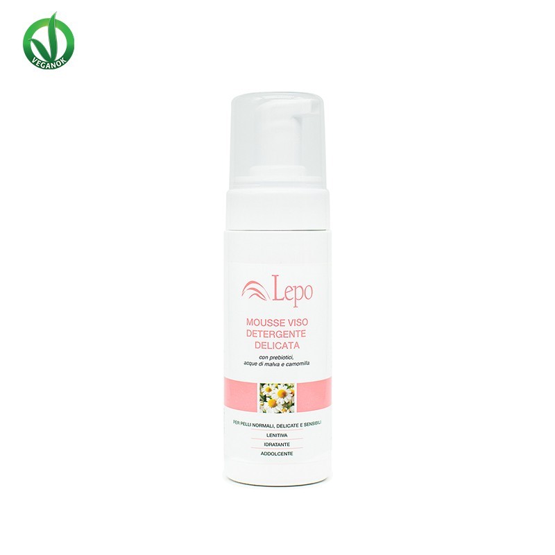 MOUSSE VISO DETERGENTE DELICATA con prebiotici, acque di malva e camomilla