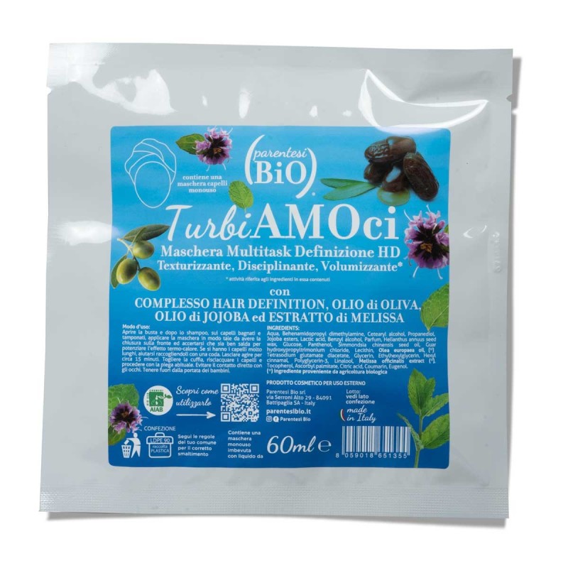 TurbiAMOci. Maschera Multitask Definizione HD. Texturizzante, disciplinante, volumizzante - Parentesi Bio