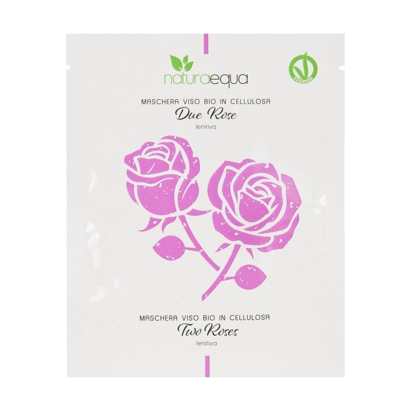 Maschera viso bio in cellulosa DUE ROSE  - Naturaequa