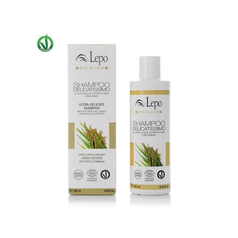 Shampoo Delicatissimo Bio con Aloe, Orzo e Riso Venere - LEPO
