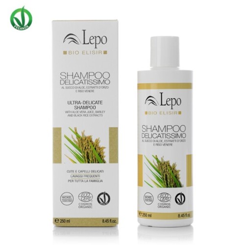 Shampoo Delicatissimo Bio con Aloe, Orzo e Riso Venere - LEPO
