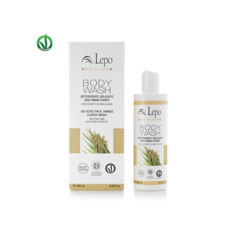 Body Wash Lepo  Detergente Delicato Viso, Mani e Corpo con Aloe e Riso - LEPO