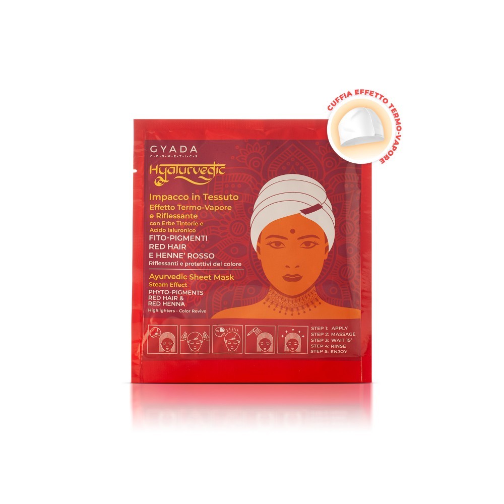 HYALURVEDIC IMPACCO AYURVEDICO IN TESSUTO RIFLESSANTE RED HAIR - GYADA COSMETICS