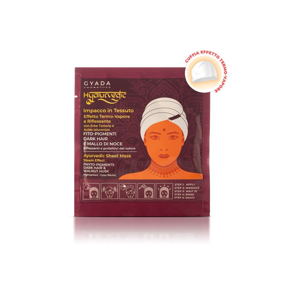 HYALURVEDIC IMPACCO AYURVEDICO IN TESSUTO RIFLESSANTE DARK HAIR - GYADA COSMETICS