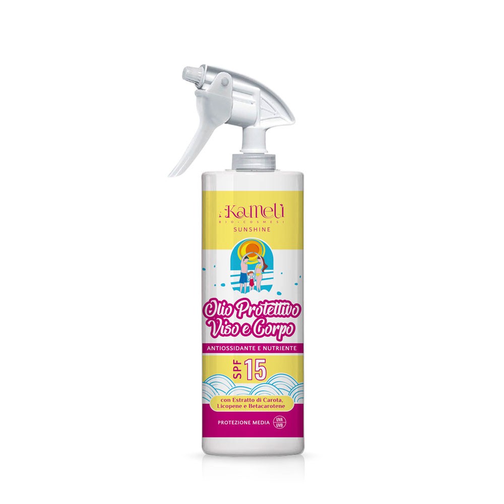 OLIO PROTETTIVO VISO CORPO SPF15 NUTRIENTE E ANTIOSSIDANTE - KAMELÌ