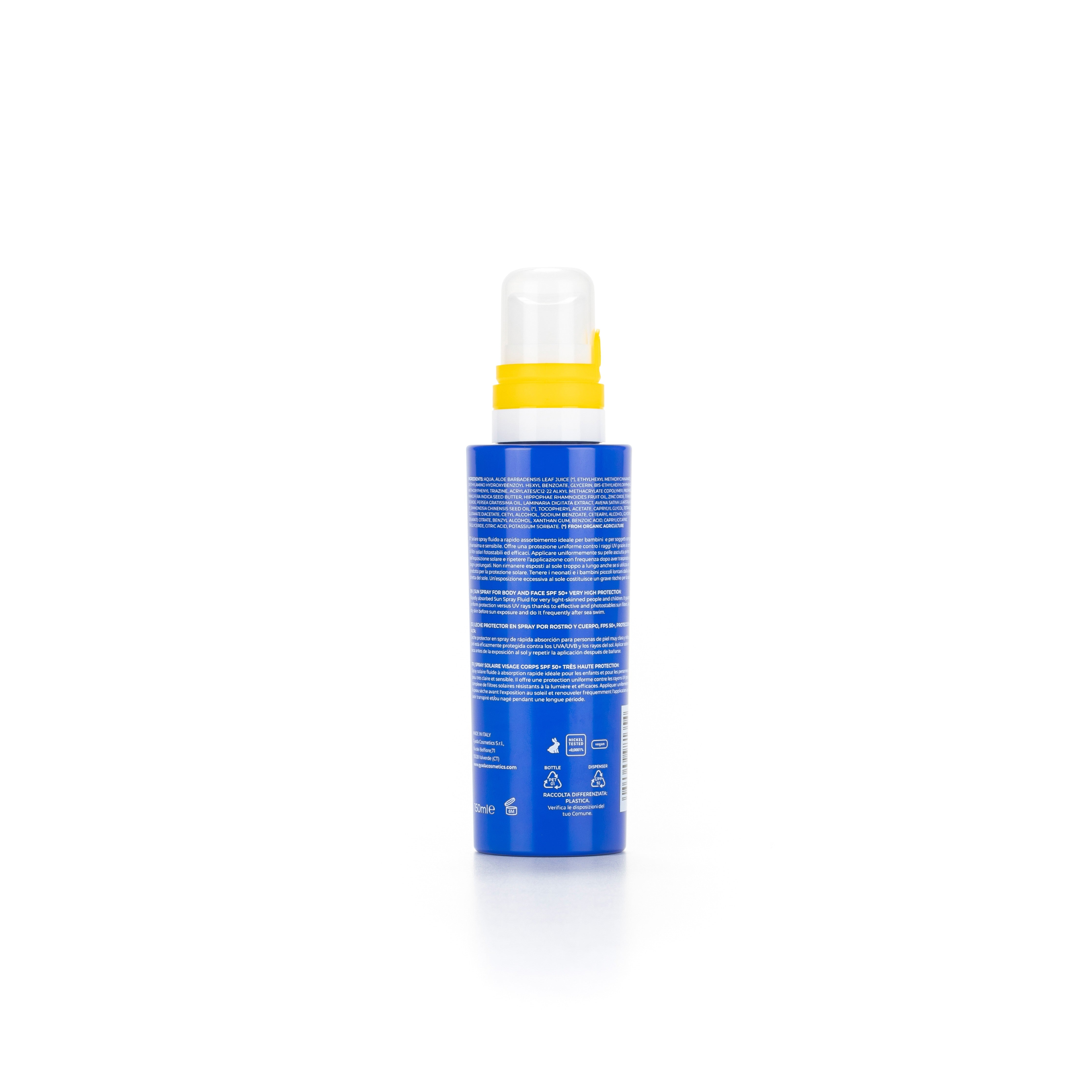 SPRAY VISO CORPO BABY SPF 50+ PROTEZIONE MOLTO ALTA - GYADA COSMETICS