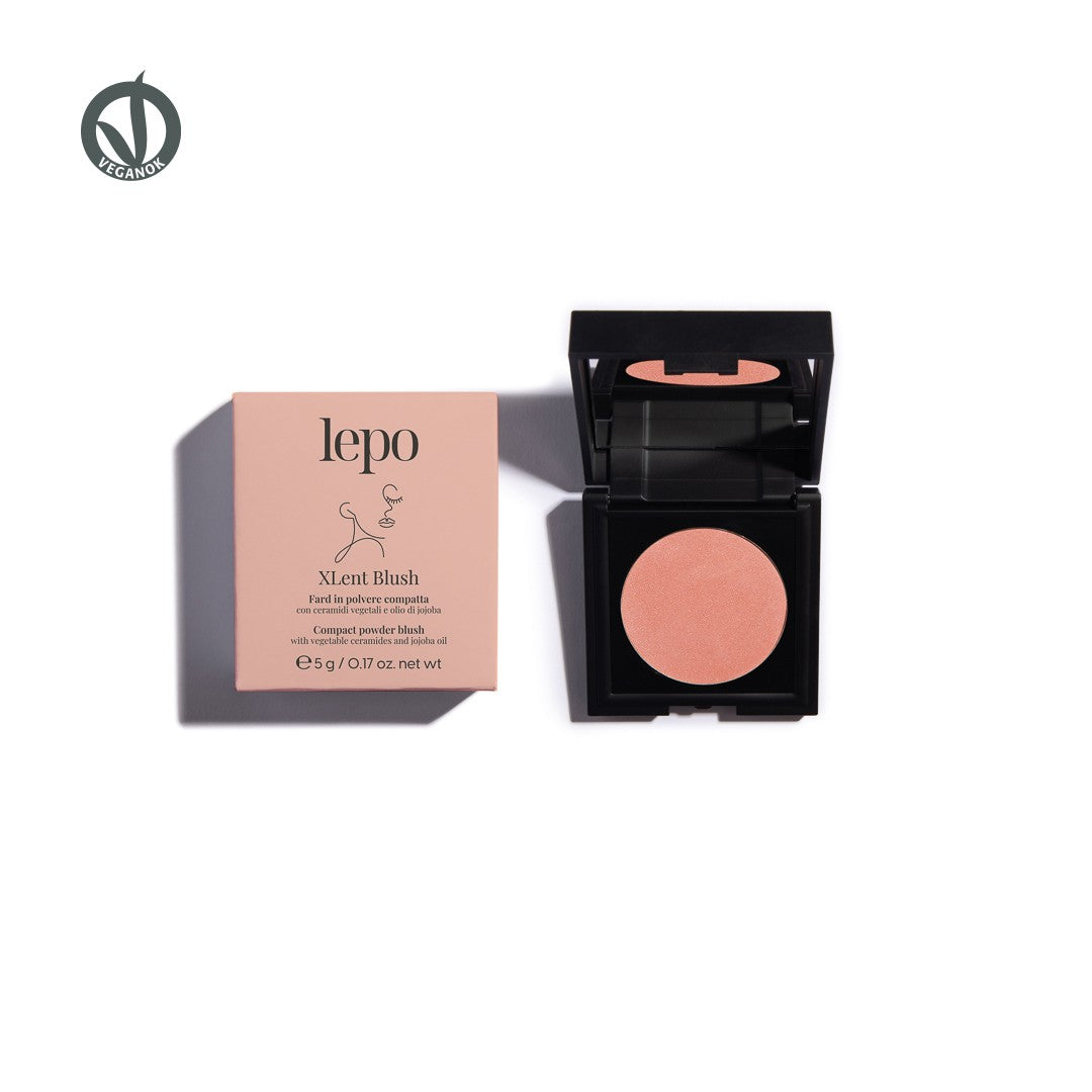 XLENT BLUSH Fard in polvere compatta con ceramidi vegetali e olio di jojoba - LEPO
