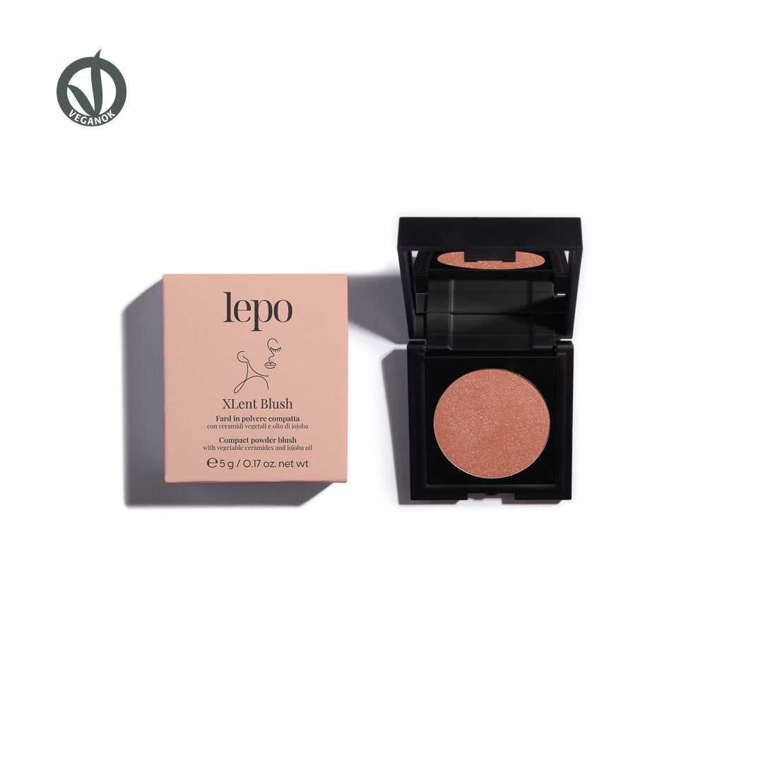 XLENT BLUSH Fard in polvere compatta con ceramidi vegetali e olio di jojoba - LEPO