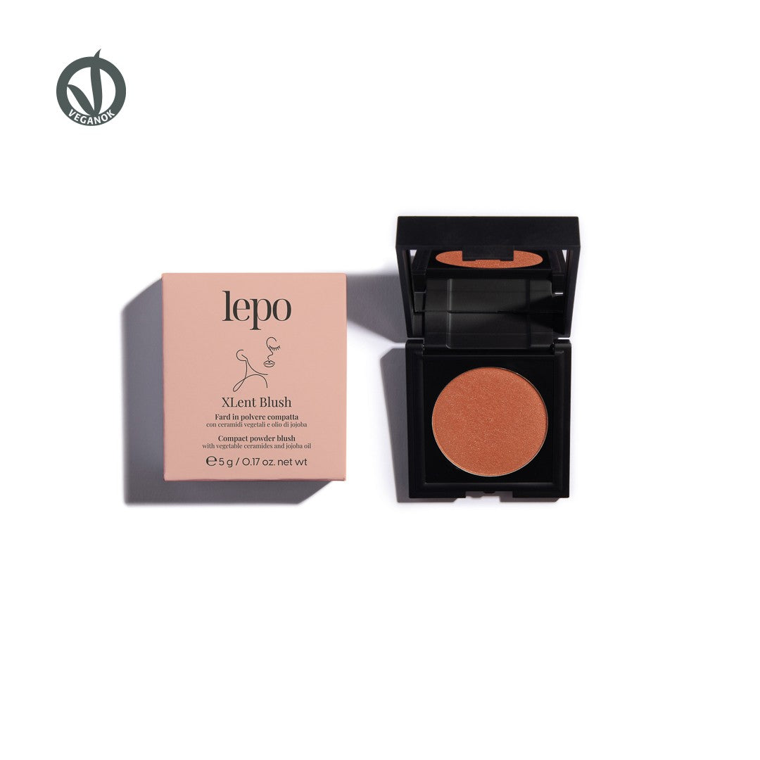 XLENT BLUSH Fard in polvere compatta con ceramidi vegetali e olio di jojoba - LEPO