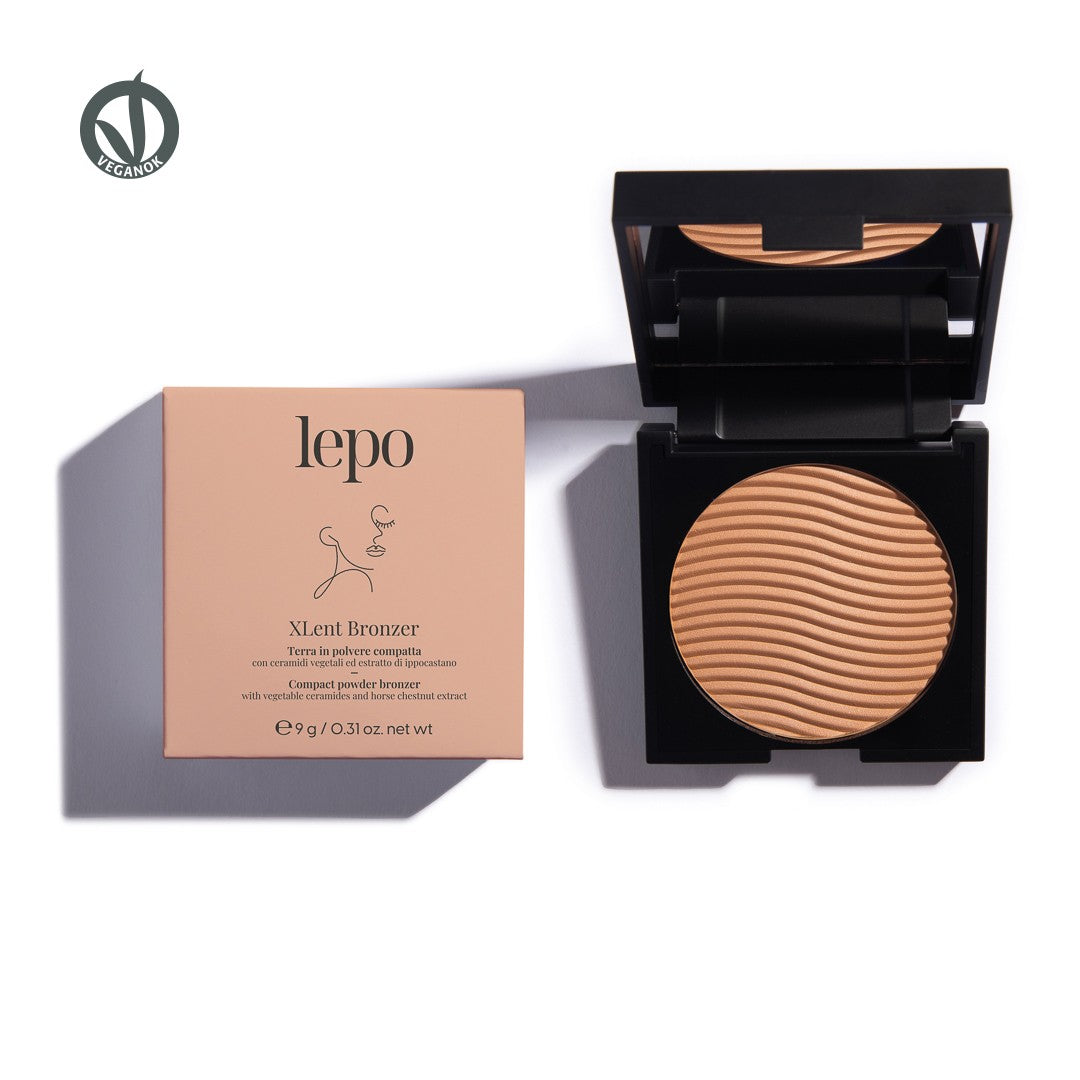 XLENT BRONZER Terra in polvere compatta con ceramidi vegetali ed estratto di ippocastano ¬-LEPO