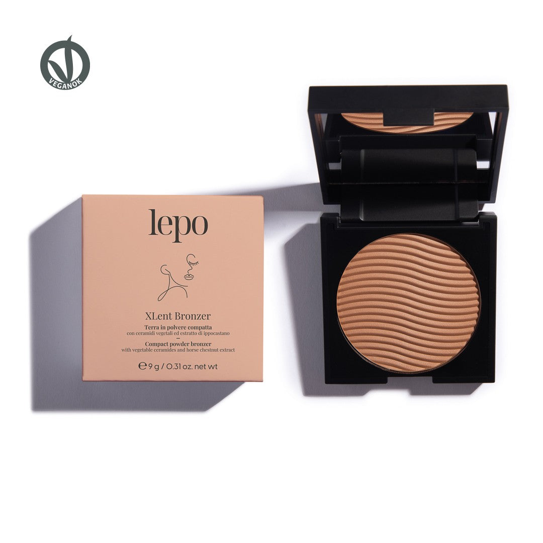 XLENT BRONZER Terra in polvere compatta con ceramidi vegetali ed estratto di ippocastano ¬-LEPO