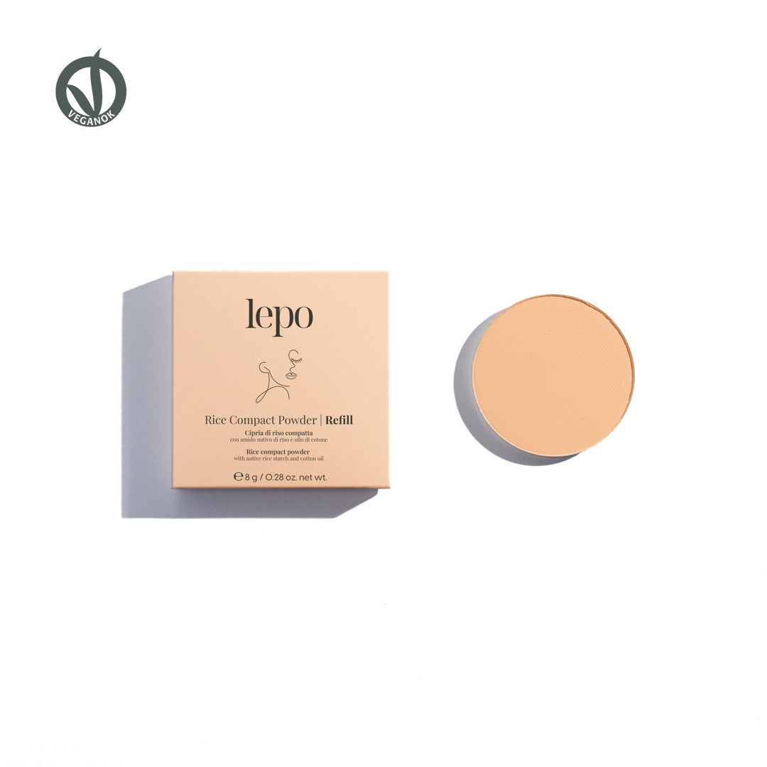 REFILL - RICE COMPACT POWDER Cipria di riso compatta con amido nativo di riso e olio di cotone - LEPO