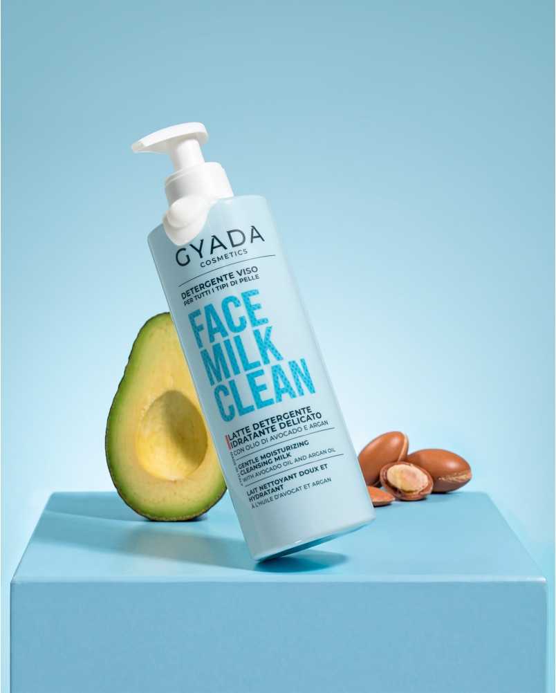 Latte Detergente Viso con Olio di Avocado e Argan – Gyada Cosmetics